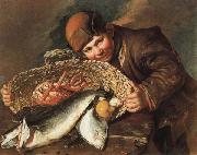 CERUTI, Giacomo Boy with a  Basket of Fish oil painting